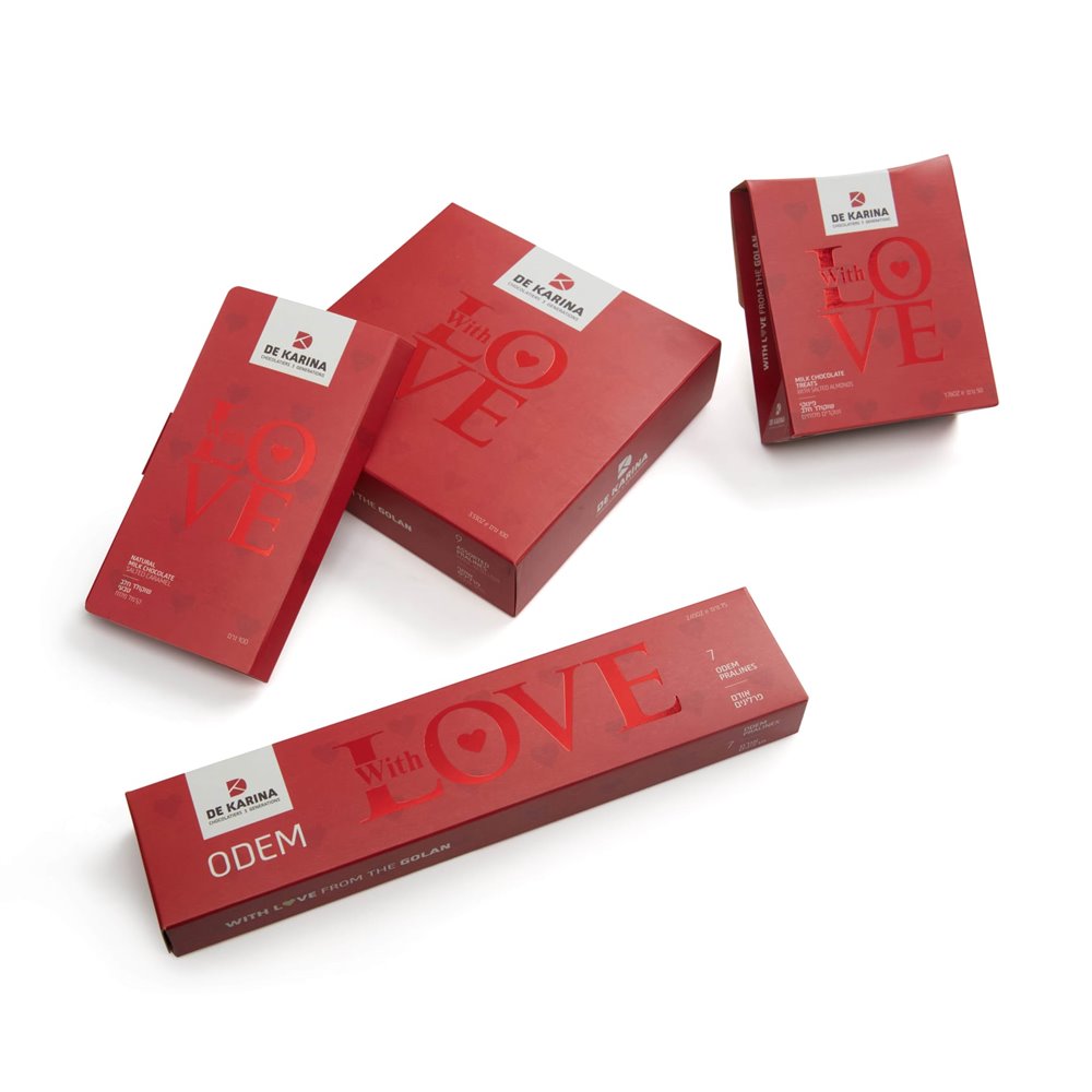 מארז ארבעה שוקולדים LOVE