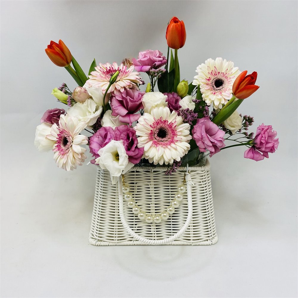 סידור פרחים תיק אופנתי